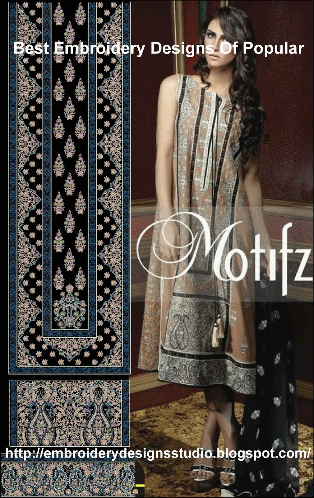 Best embroidery designs of popular designer of dresses vol1