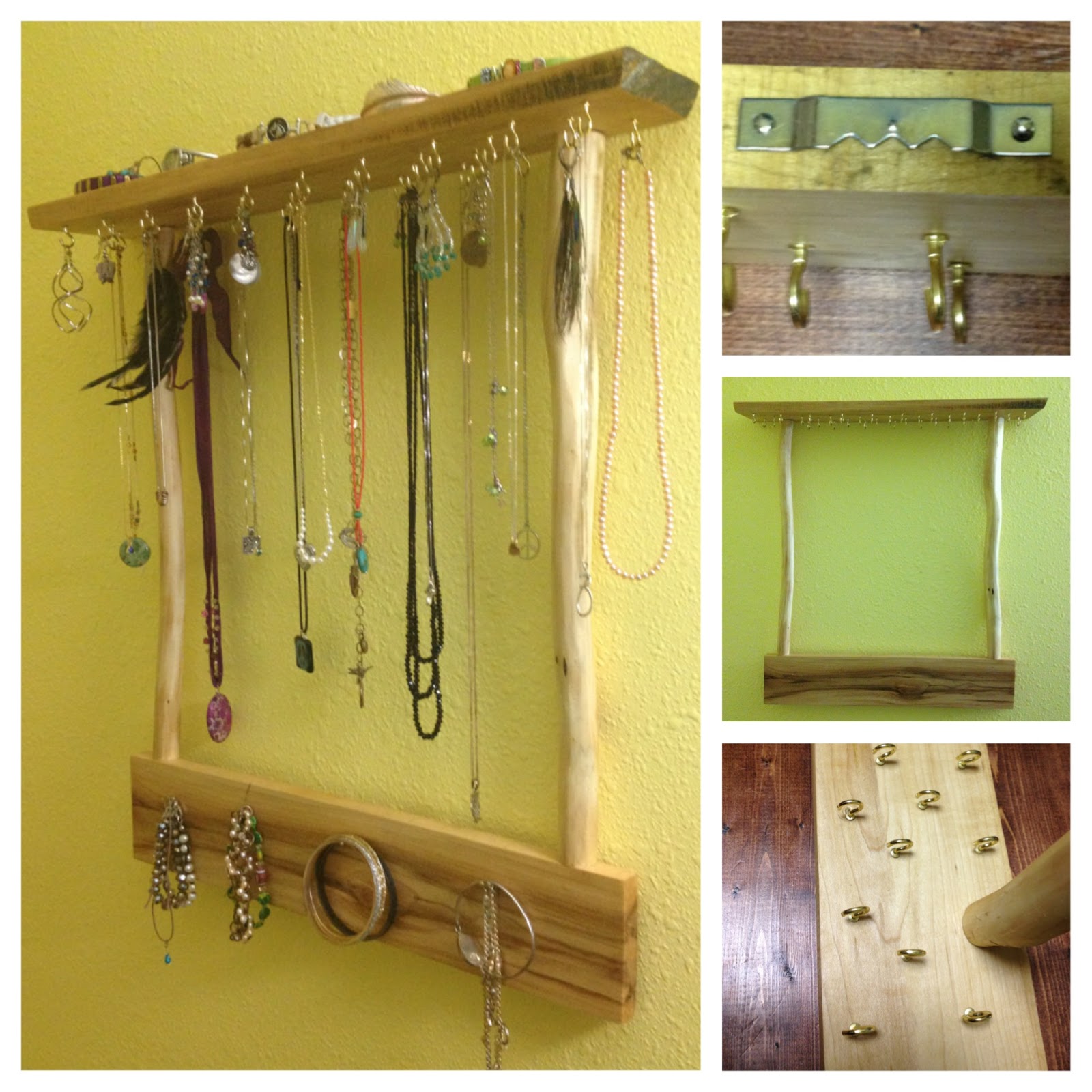 The Modern DIY Life DIY Wall Hanging Jewelry Display