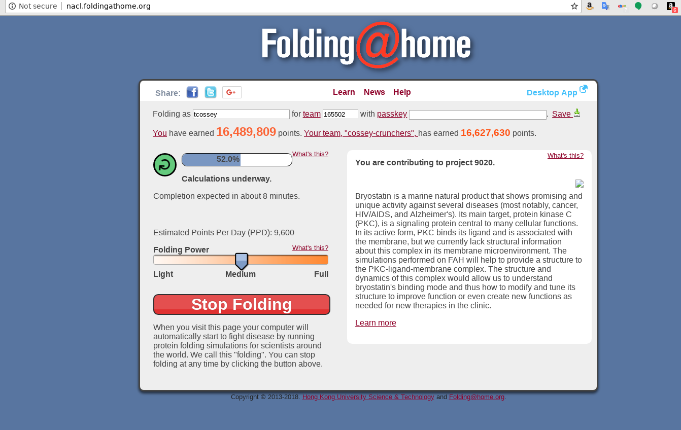 Tony Cossey's Folding at Home Team Reboot of the COSSEY Crunchers