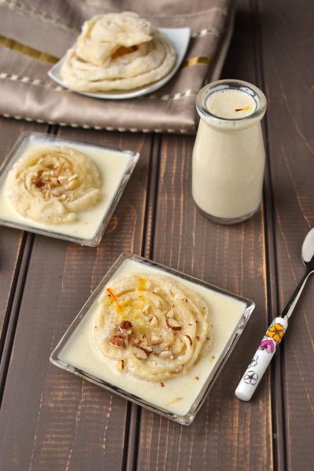 Karnataka -- Pathir Pheni with Almond milk Karnataka -- Pathir Pheni with Almond milk