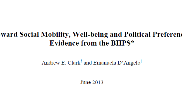 Upward Social Mobility, Well-being and Political Preferences: Evidence