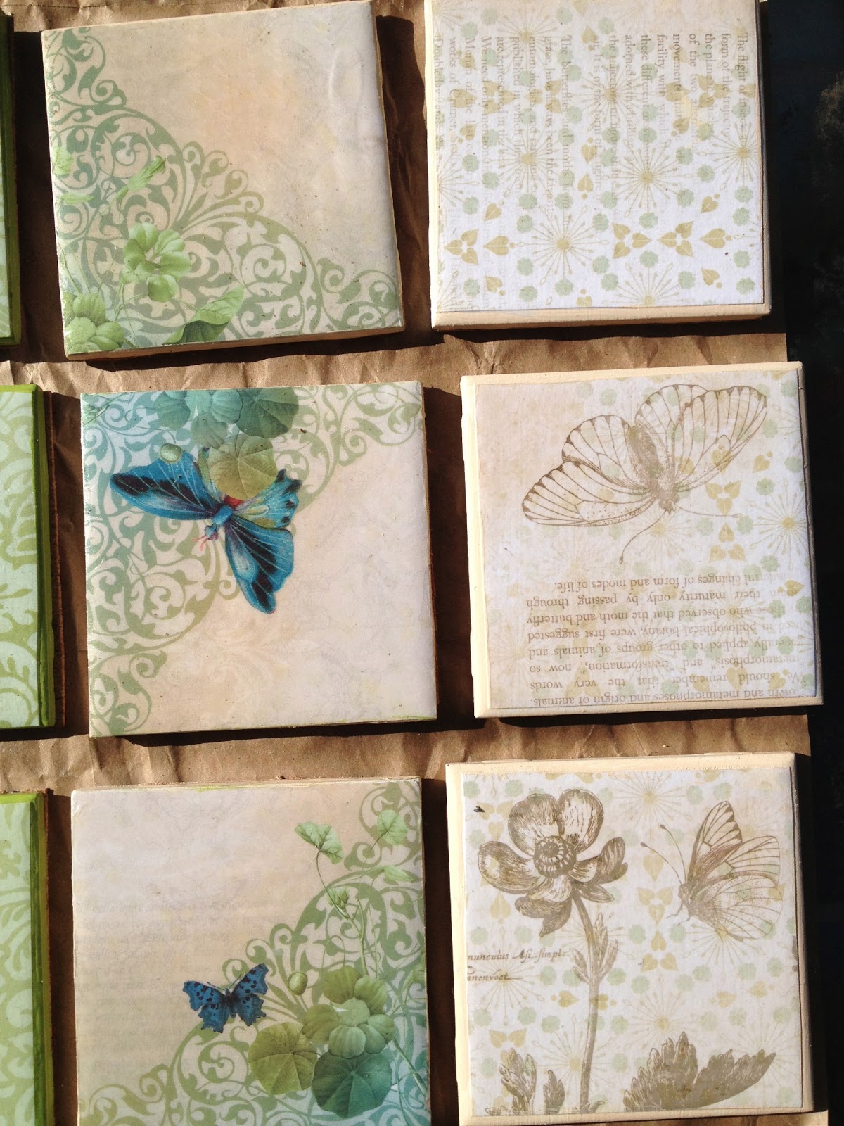 Sarahracha Decoupage tile coasters
