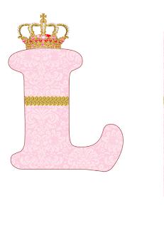 Abecedario Rosa con Corona. Pink Alphabet with Crown.