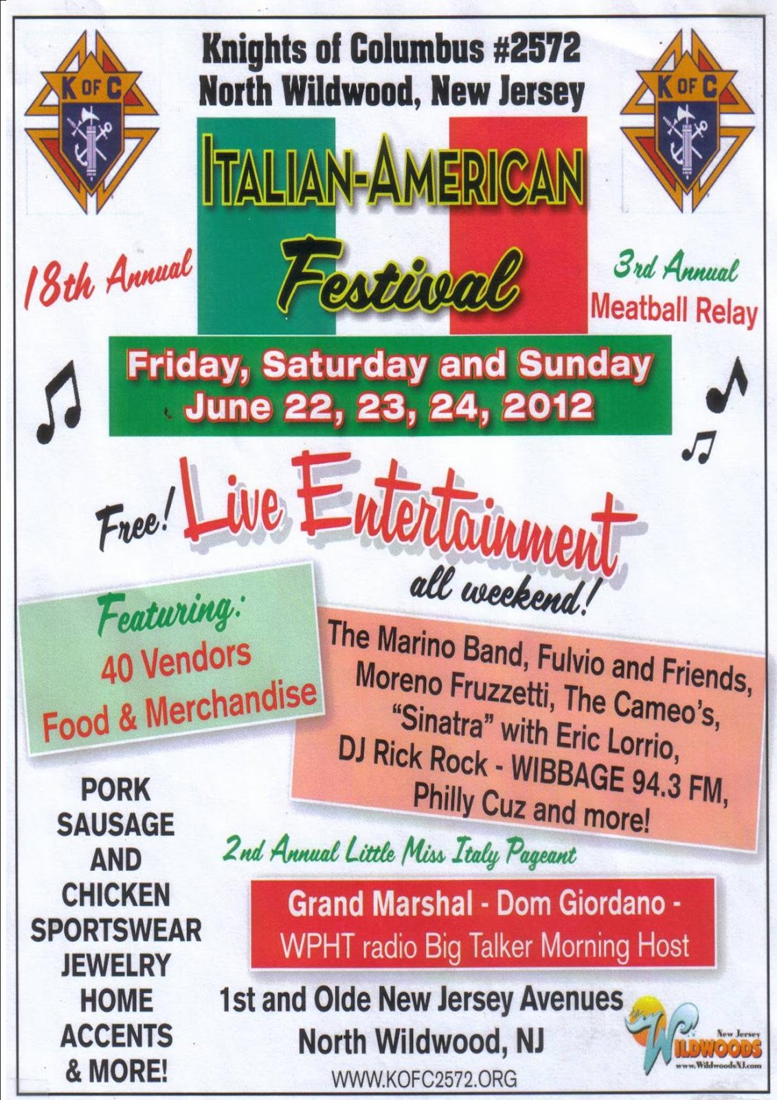 Wildwood 365 Wild Weekend Beach Blast, ItalianAmerican Festival