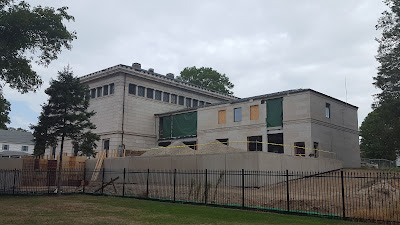 Franklin Library under construction to add a wing and renovate some of the interior sections