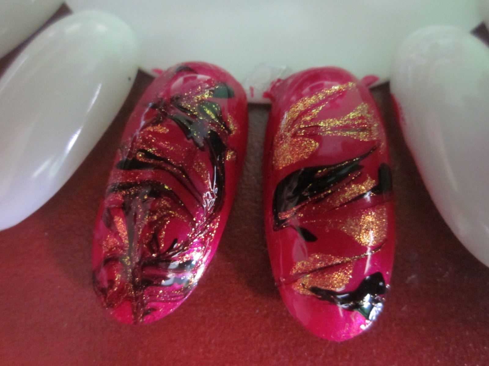 Pink Lady nail art Multicolore