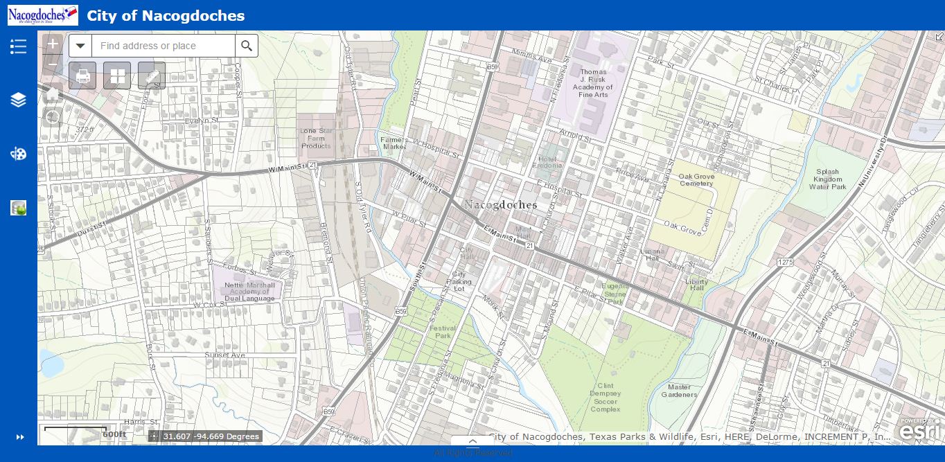 Digital Mapping: City of Nacogdoches Interactive Map
