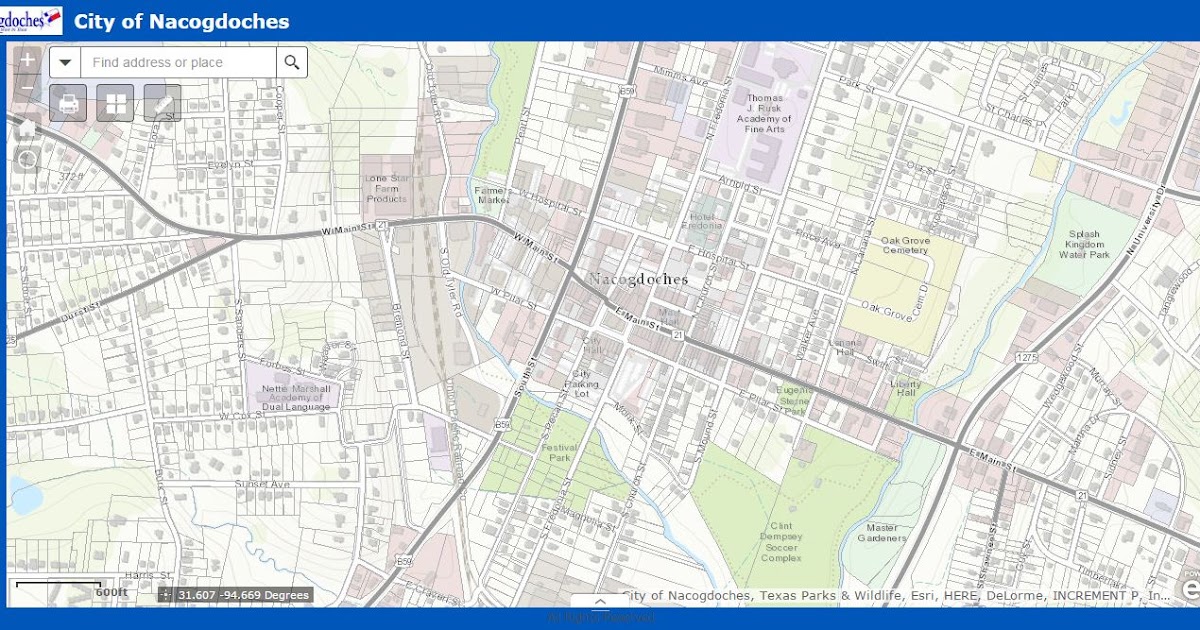 Digital Mapping City of Nacogdoches Interactive Map