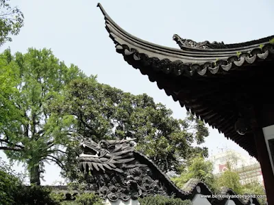 dragon detail in Yuyuan Garden in Old City in Shanghai, China