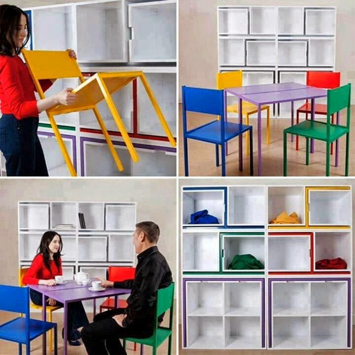 9 soluciones sorprendentes para ahorrar espacio en comedores pequeños