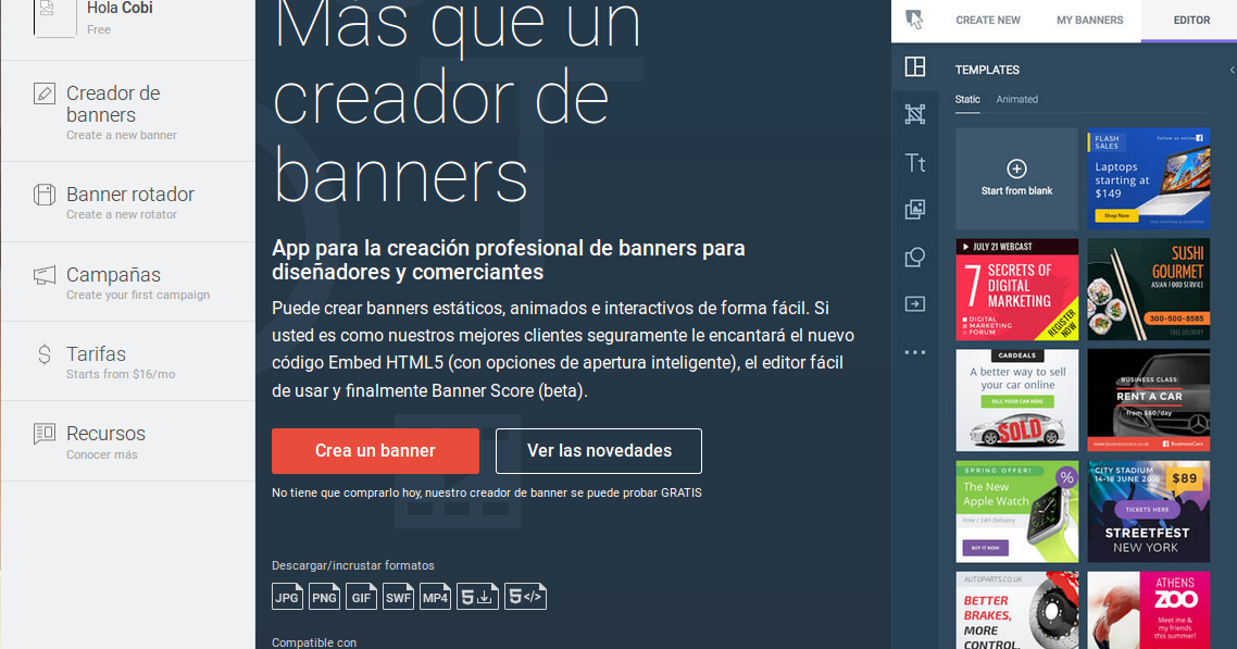 Banner para tu página con Bannersnack