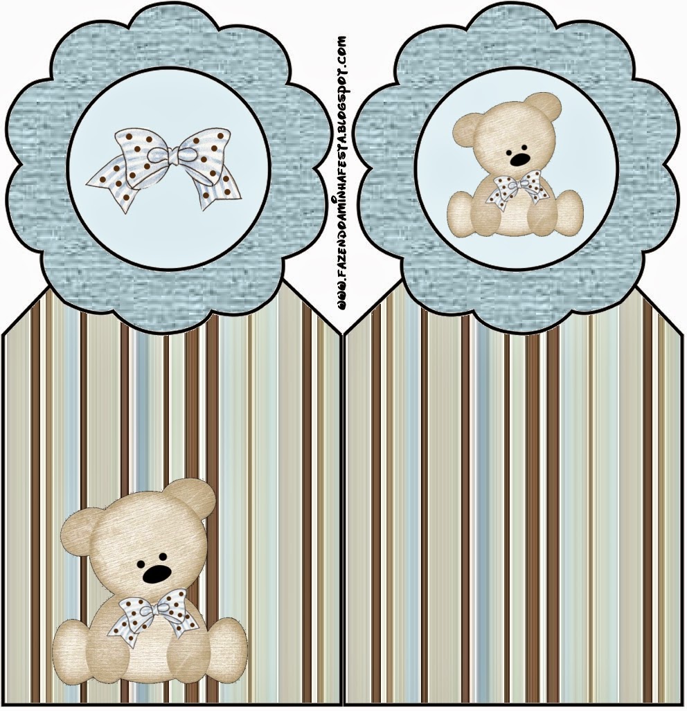Teddy Bear Family: Free Party Printables. Teddy Bear Family, Free Printable Bookmarks.
