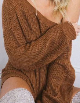 Basic Casual Winter Knittwear Sexy Sweater