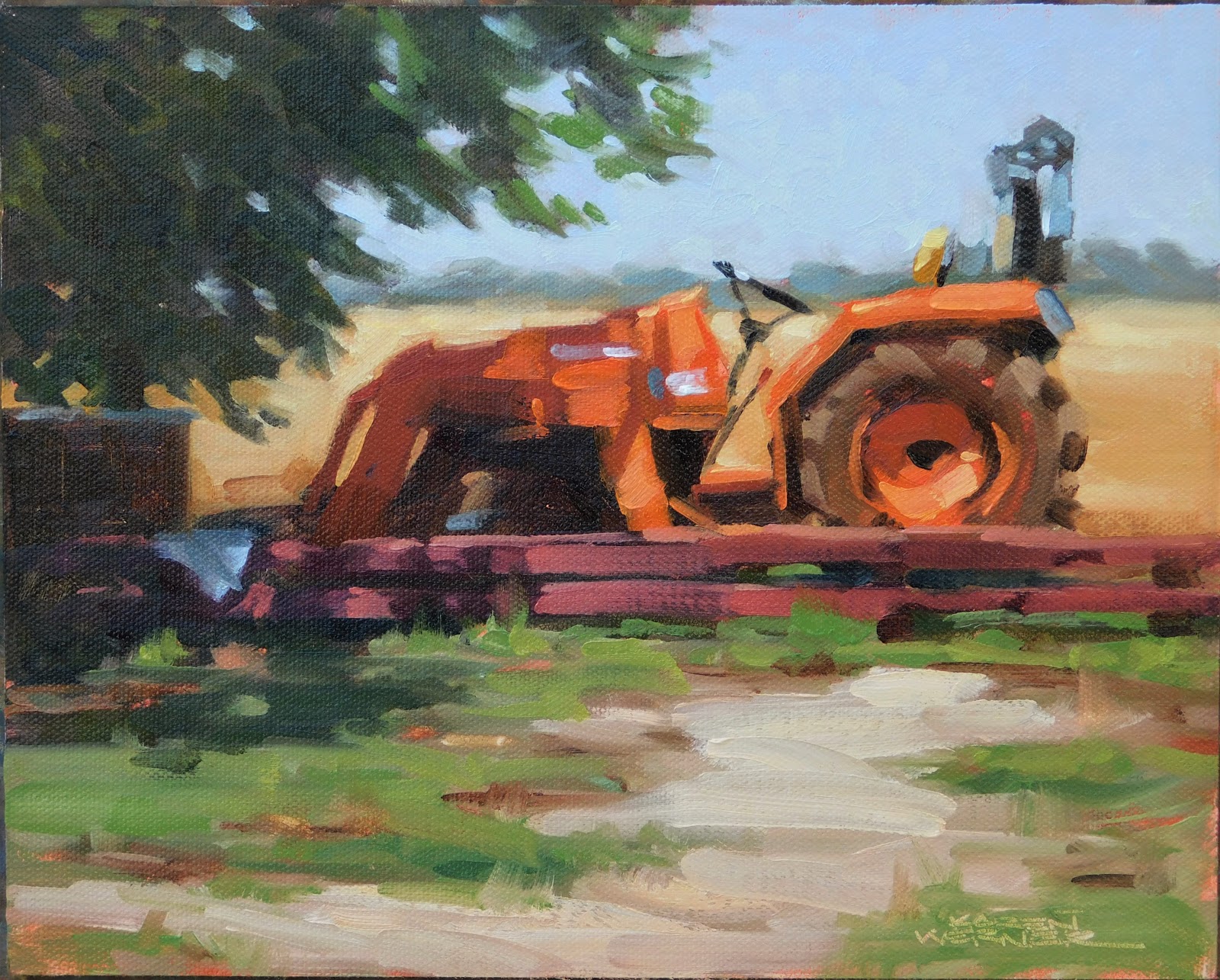 Трактор живопись