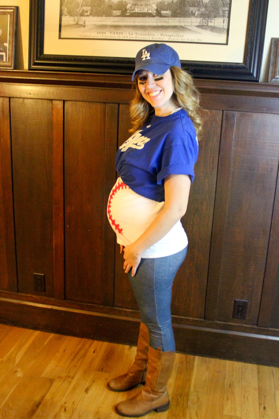 From Dahlias to Doxies DIY Pregnant Baseball and Umpire Costumes