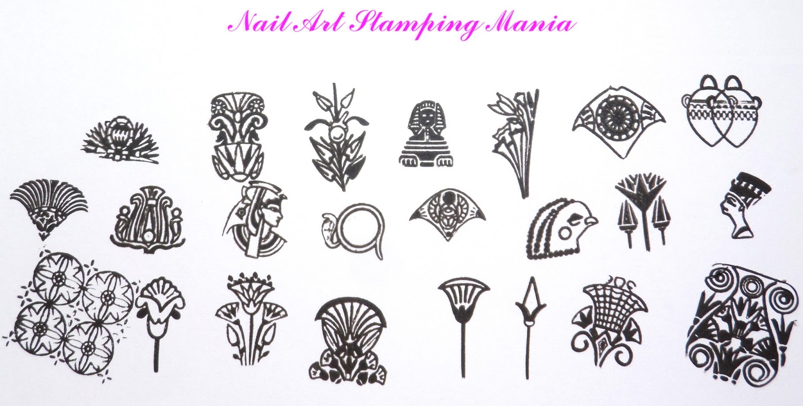 Nail Art Stamping Mania Manicure with Cici&Sisi "Egypt 01 and