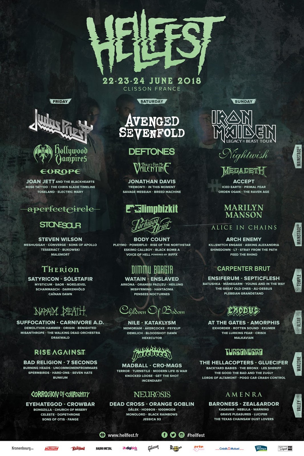 Metalbazart Hellfest 2018 running order et les pass 1 jour en vente