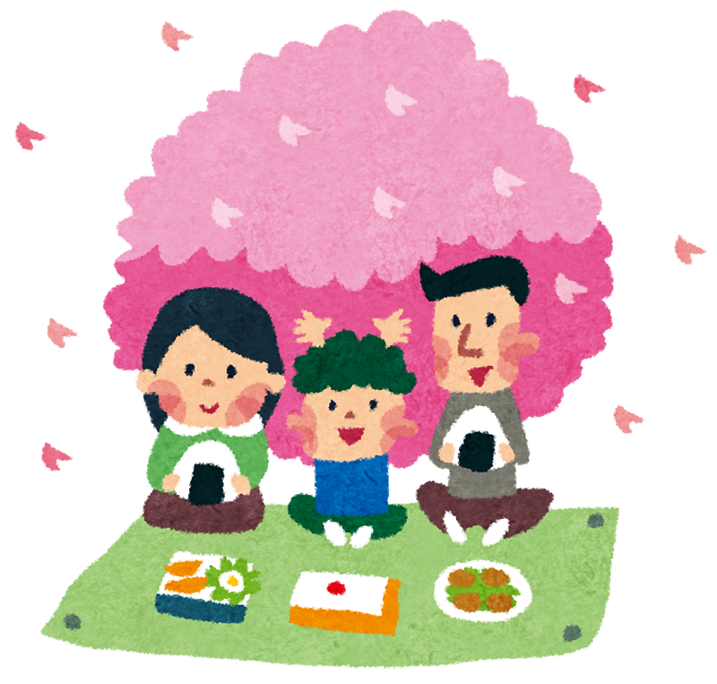 お花見のイラスト「家族でピクニック」: 無料イラスト かわいいフリー : 春のイラスト画像まとめ - NAVER まとめ