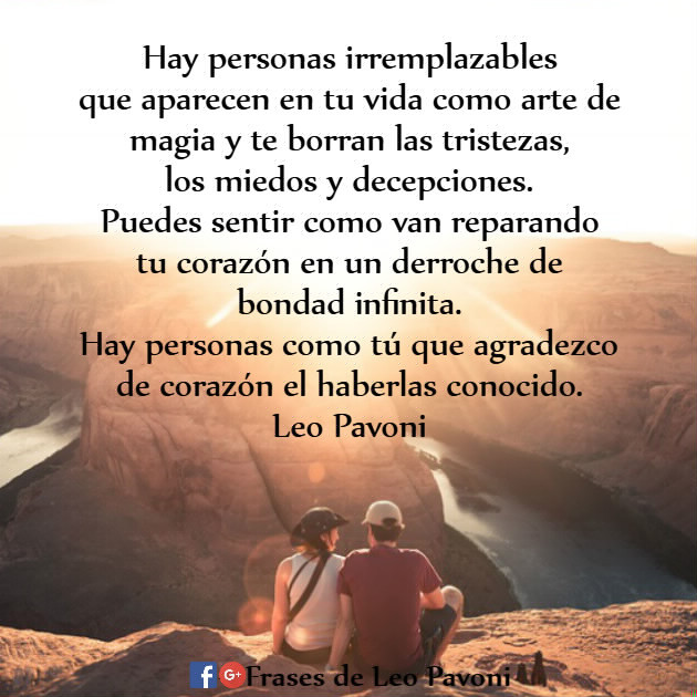 Frases de Leo Pavoni: Personas irremplazables
