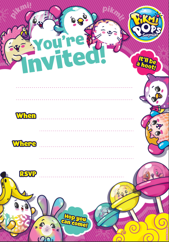 pikmi pop invitations Bday girl, Birthday party themes