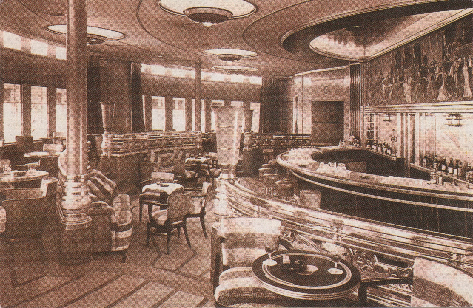 Archives maritimes Le bar du Queen Mary (1936)
