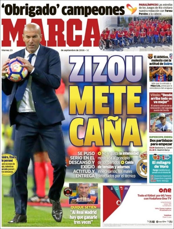 Real Madrid, Marca: "Zizou mete caña"