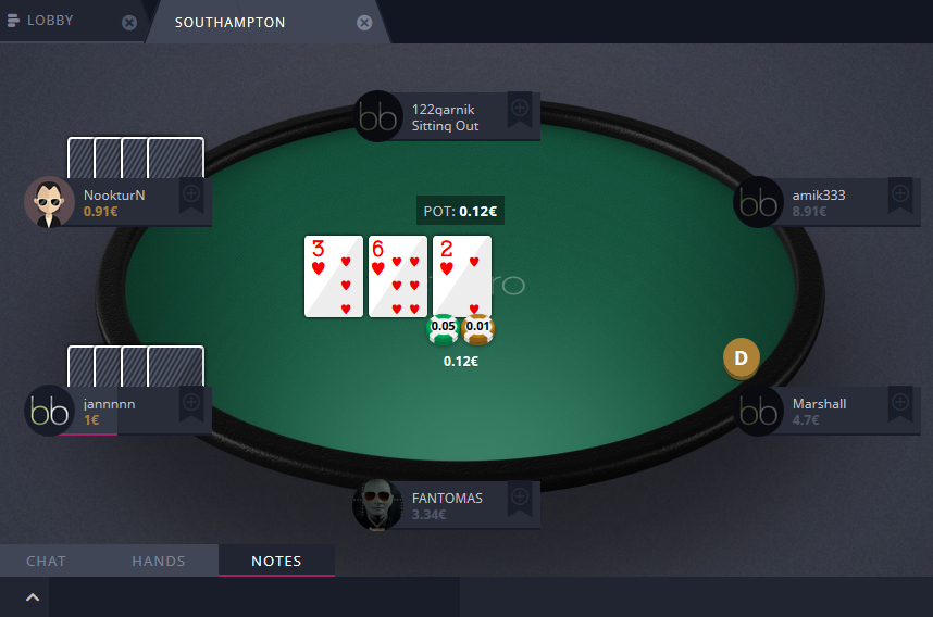 Betboro Poker Screen