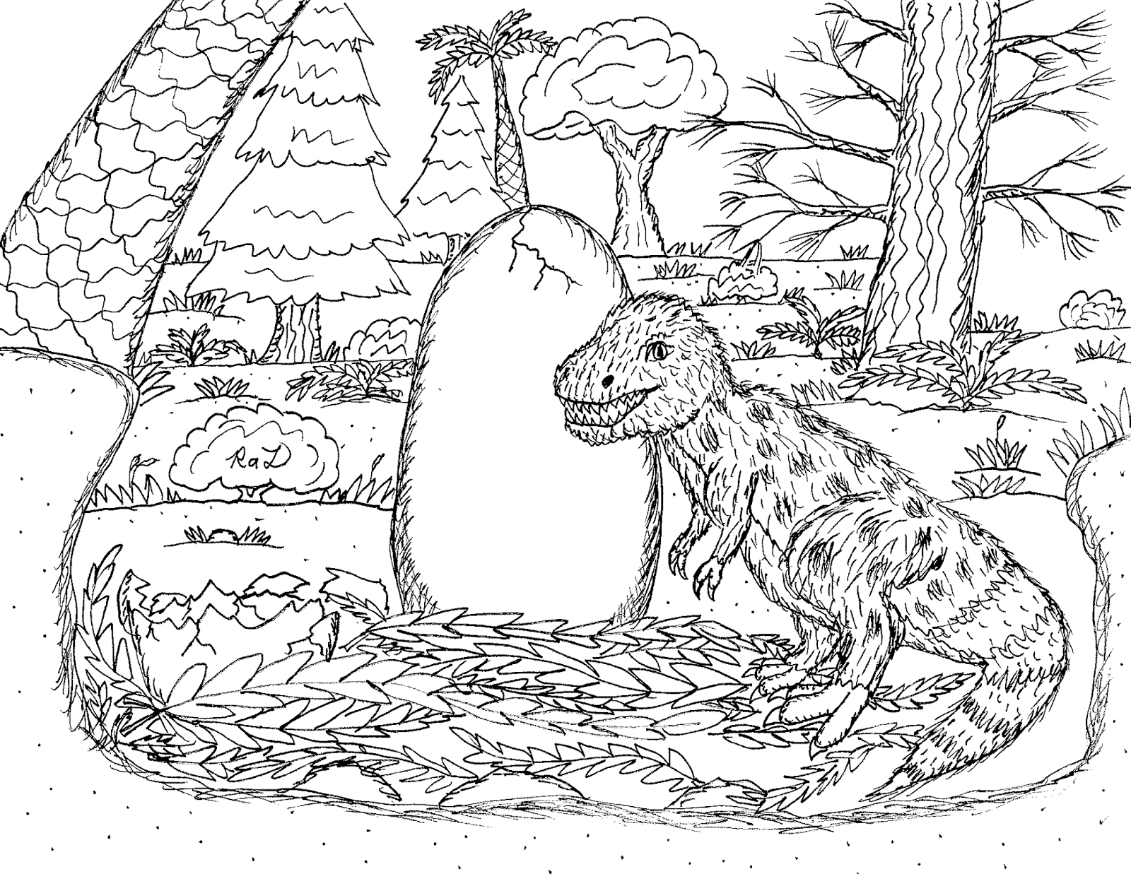 Robin's Great Coloring Pages: T. rex Chick, Yutyrannus, & Lythronax the ...