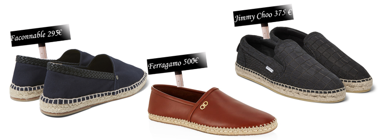 faconnable, ferragamo, jimmy choo espadrilles