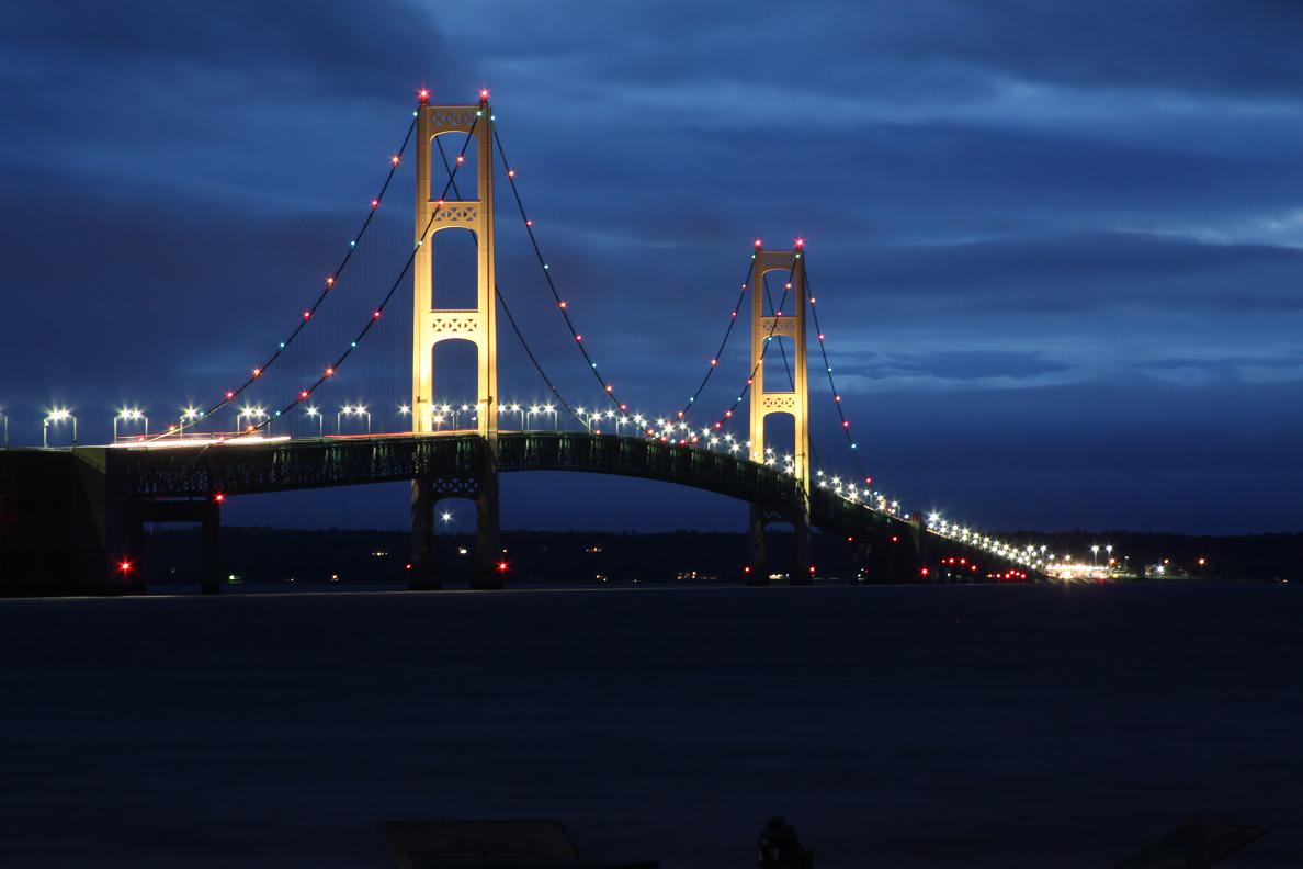 Michigan Exposures The Mackinac Bridge at Night