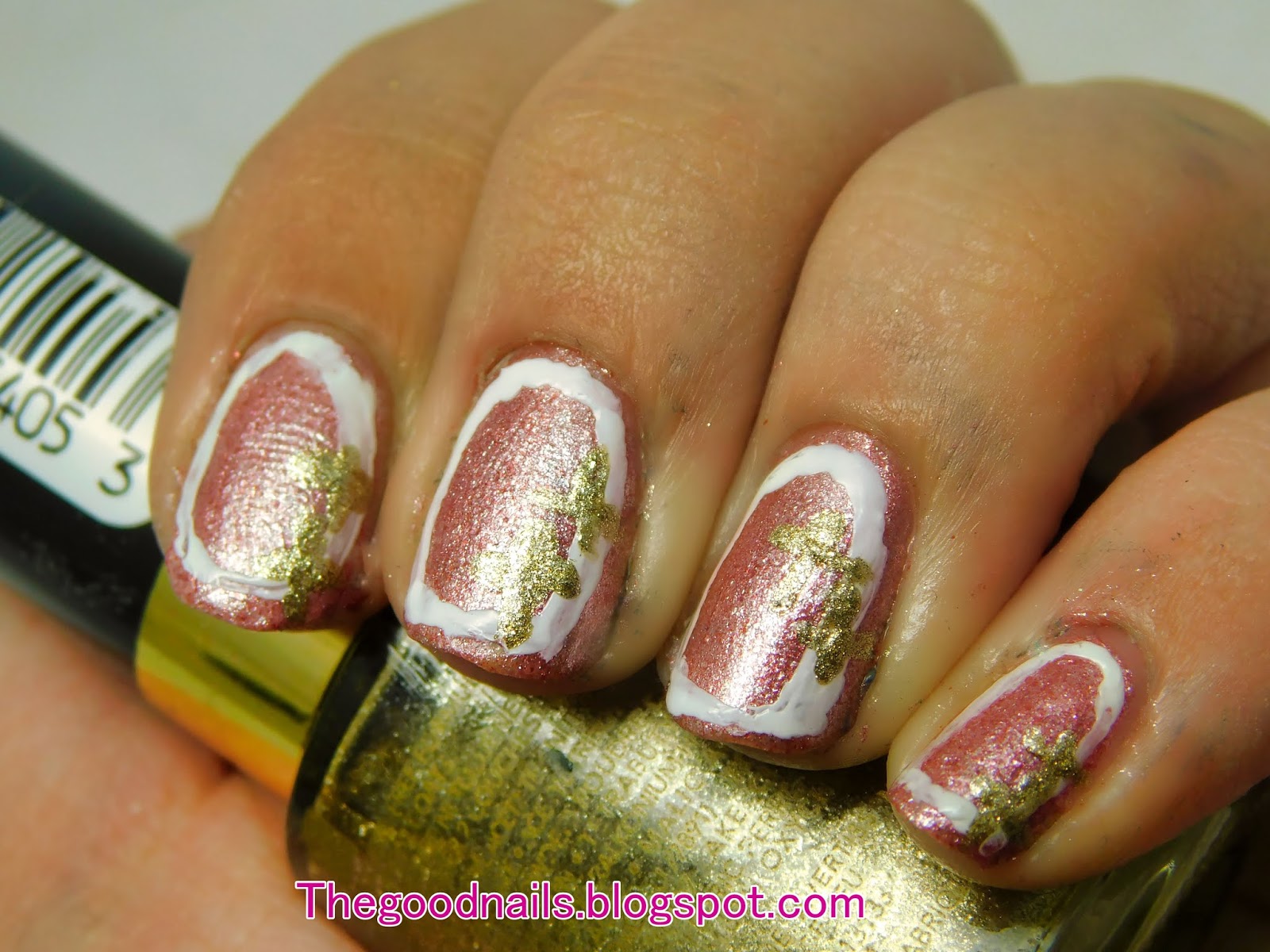 Pink Sparkling Nails with White Boarder Nail Art Tutorial