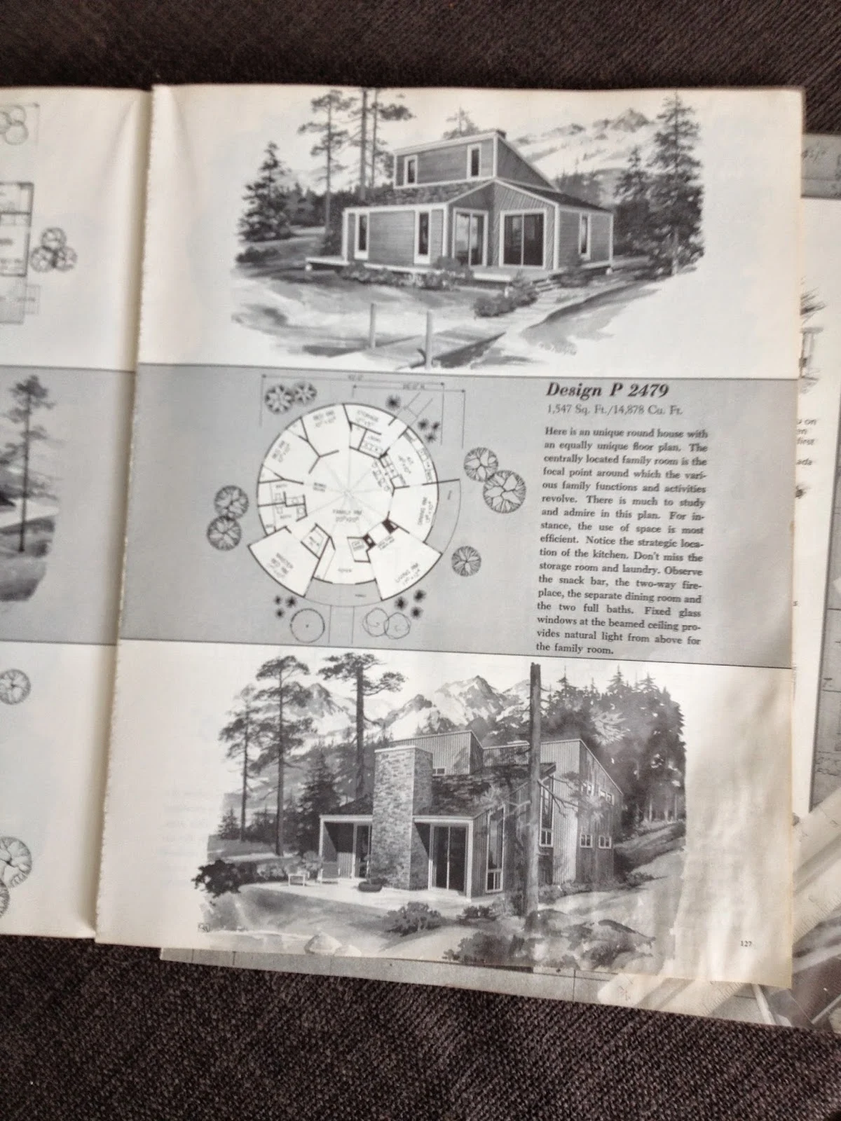 mid-century vacation home plan book black and white