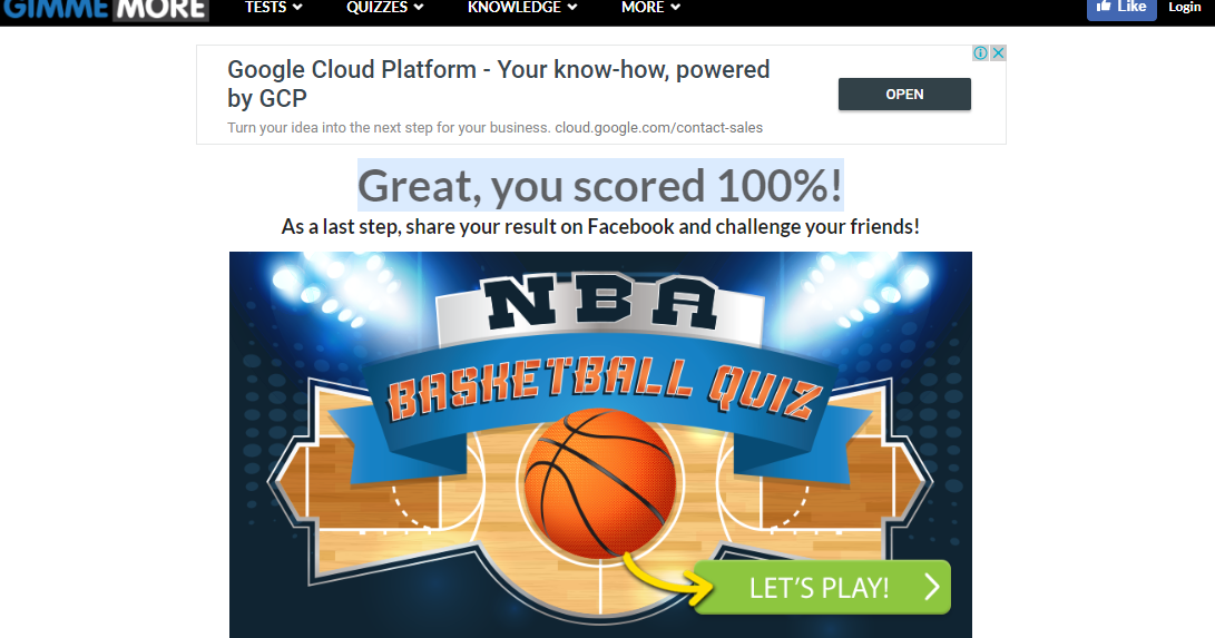 The All Net NBA Basketball Quiz Answers Gimme More 100 Scored