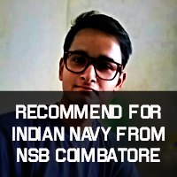 Recommend for Indian Navy from NSB Coimbatore