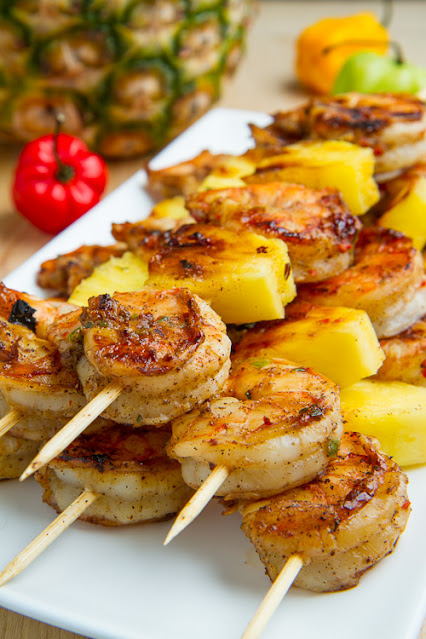 grilled shrimp and pineapple kabobs