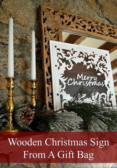Wooden Christmas Sign From Gift Bag