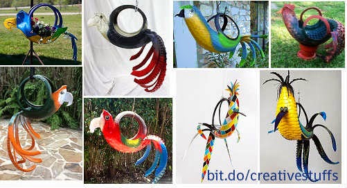 20 Amazing Birds out of waste Automobile tyres for Garden decor ...