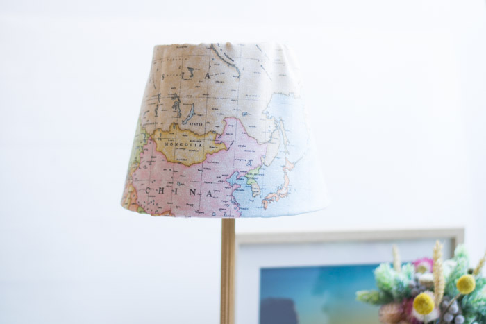 Lámpara de tela mapas