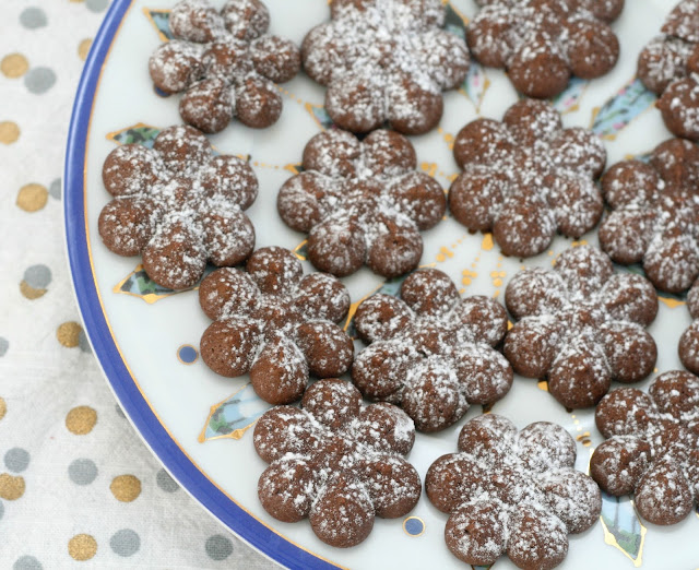 Recipes by Rachel Rappaport Chocolate Malted Spritz Cookies