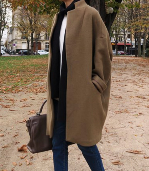 [LittleBlack] Baggy Zip Pocket Coat KSTYLICK Latest Korean Fashion