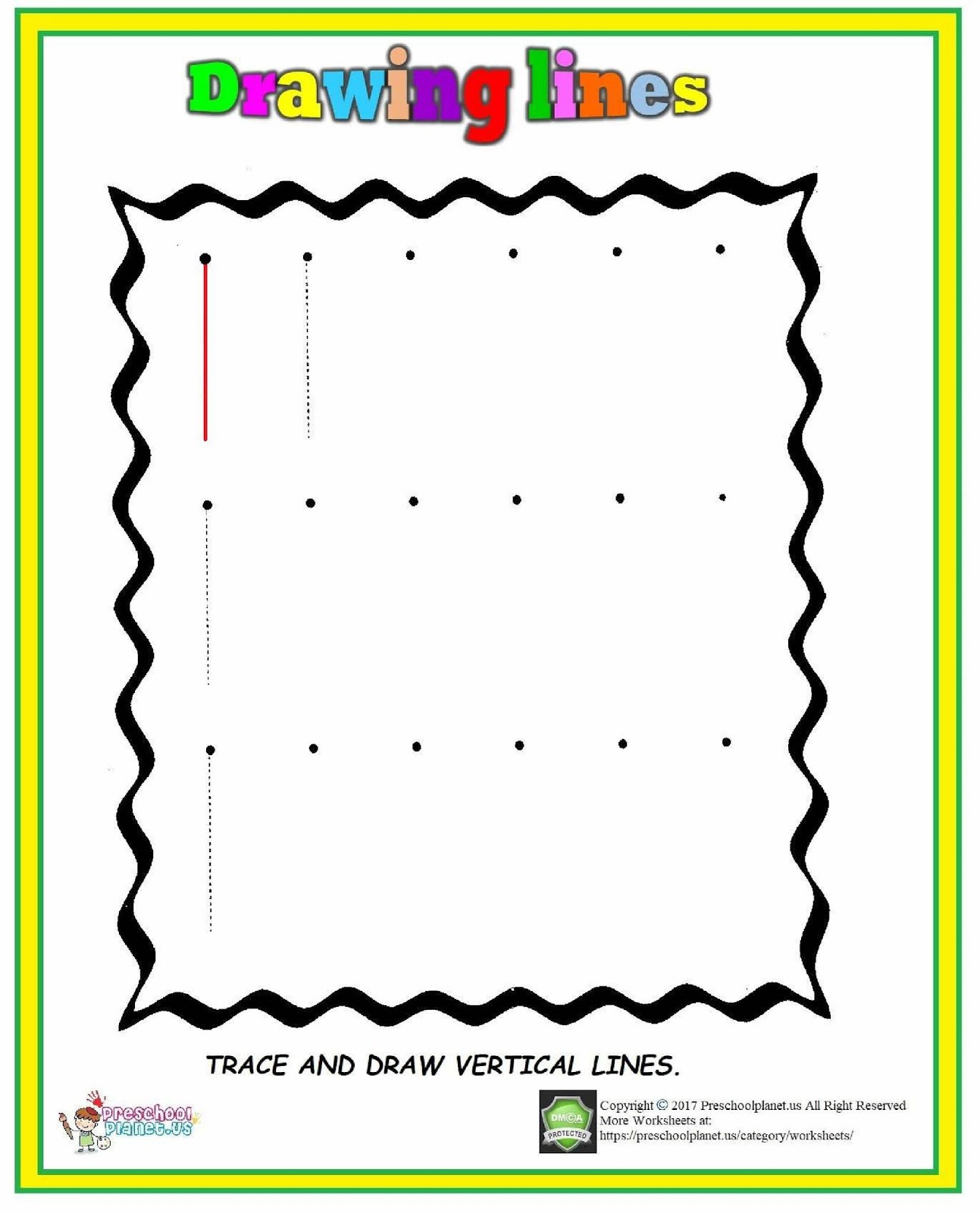 Vertical Line Worksheet - Malvorlage