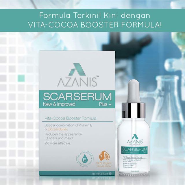 Azanis Scar Serum Vita Cocoa Booster Formula Baru Rawat Masalah Parut