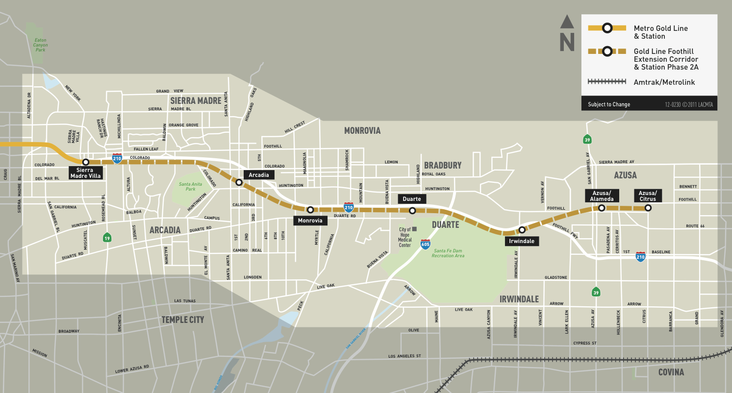 Gold Line Metro Map Transpress Nz: L.a. Metro's Gold Line Extension To Azusa Opens This Saturday