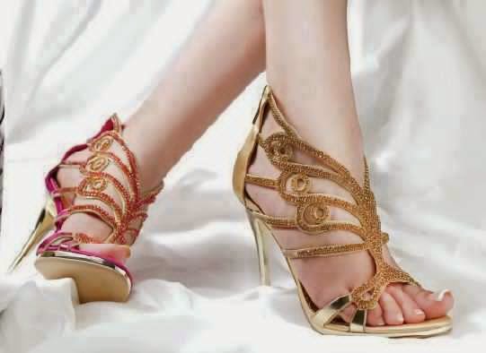 Stylish Stilettos Pakistan Gold Sty Loo High Heel Shoes