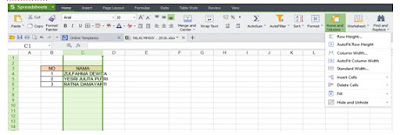 Mengatur Ukuran Sel di Spreadsheet dan Excel