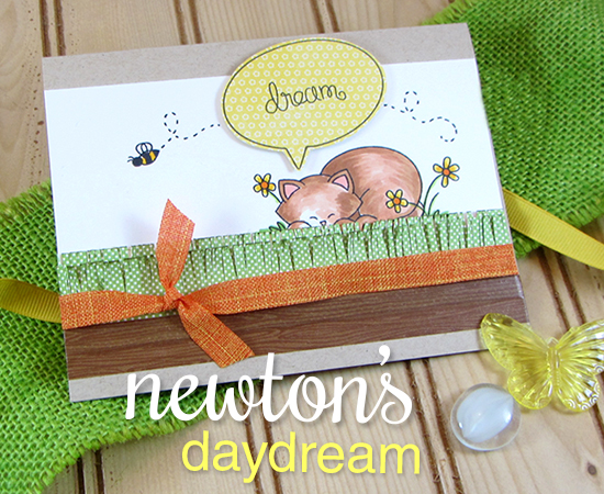 Sweet Dreaming Kitty card by Jennifer Jackson for Newton's Nook Designs | Newton's Daydream Cat stamp set