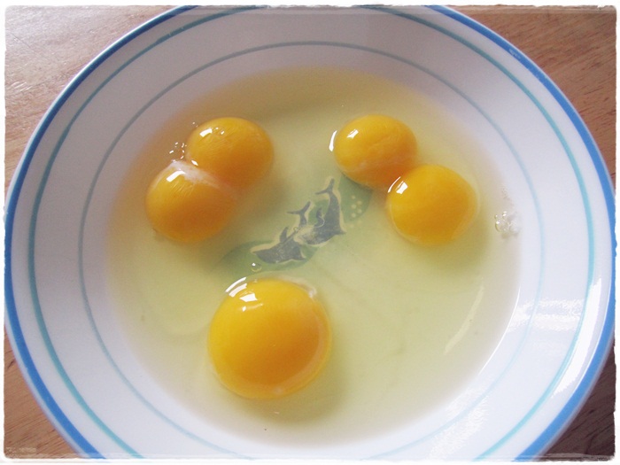 geez... More Double Yolks + Hex Polka Dots