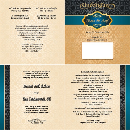 contoh undangan pernikahan unik cdr