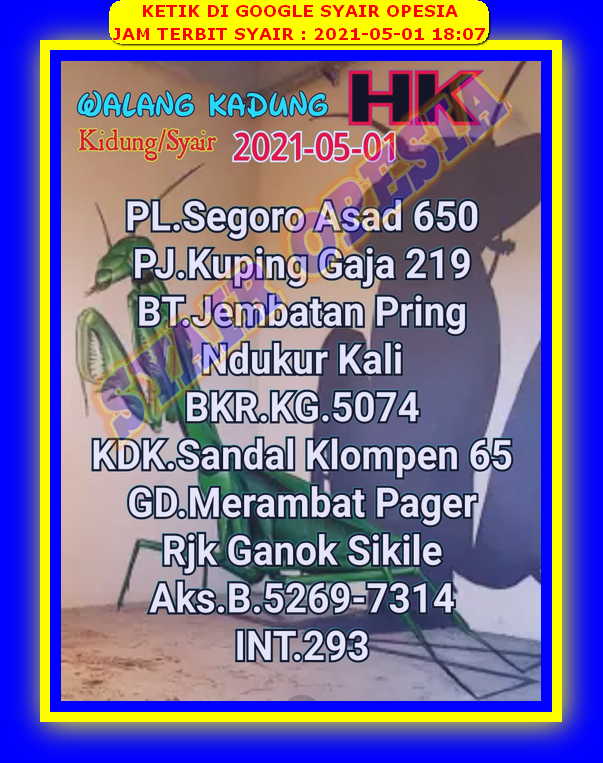 Forum Syair Hongkong 1 Mei 2021 Royal Syair