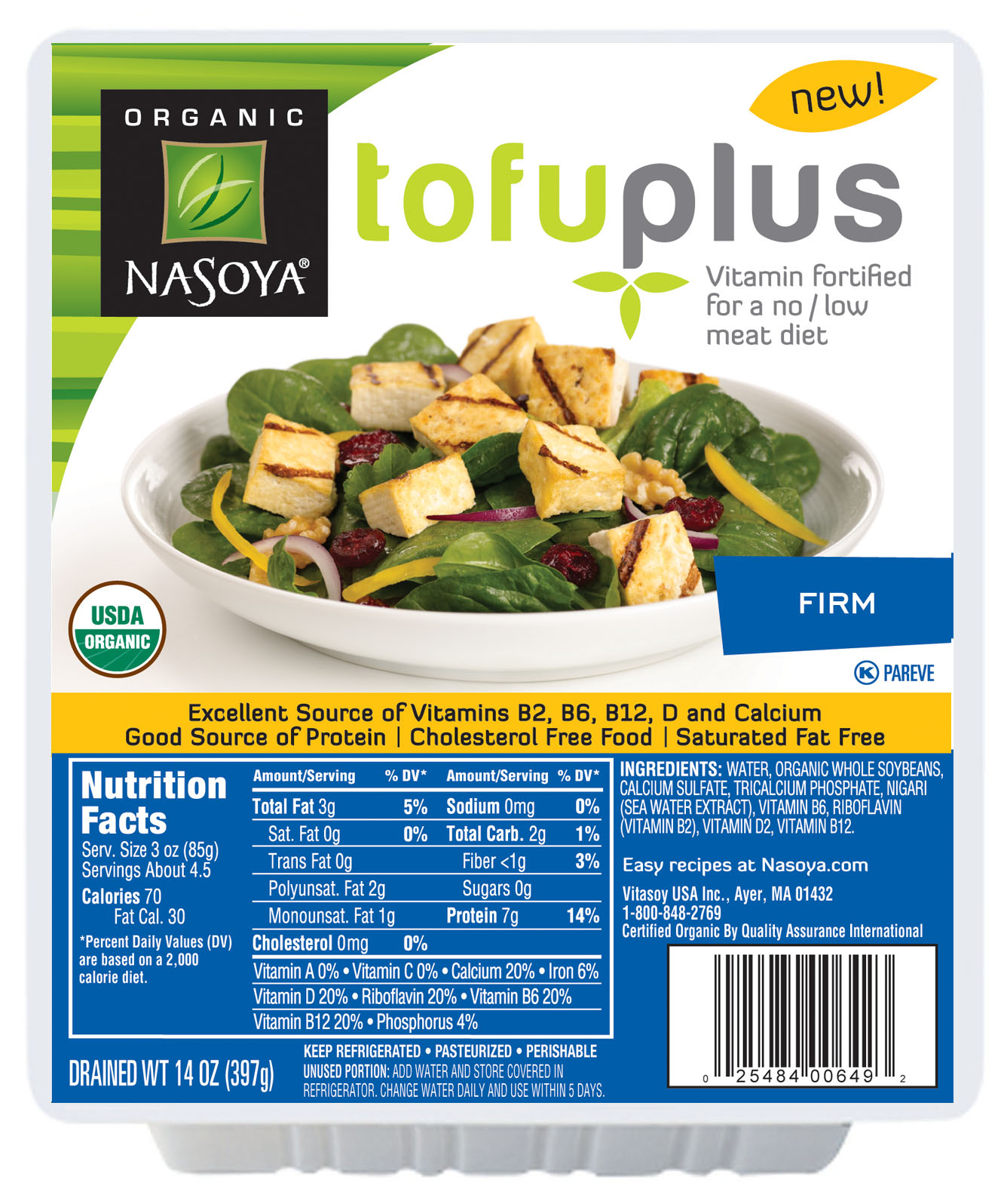 Lose Fat Diet Nasoya TofuPlus for a balanced meal